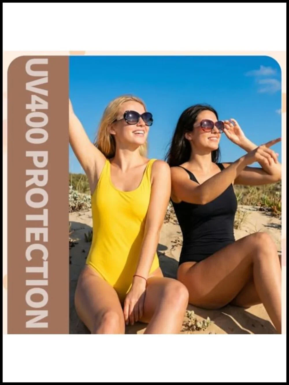 4 Pack Oversized Square Sunglasses for Women UV400 Protection